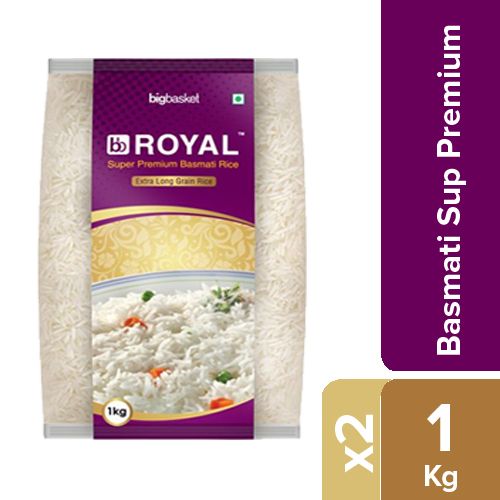 bb Royal Basmati Rice - Super Premium, 2x1 kg Multipack