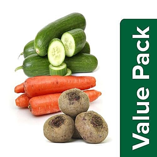 Fresho Cucumber, Carrot & Beetroot 500g Each Salad, Combo 3 Items