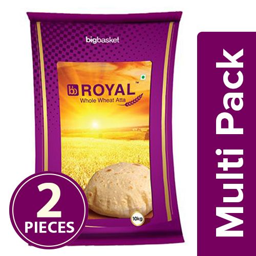 bb Royal Superior Chakki Wheat Atta - Fortified, 2x1 kg Multipack