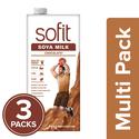 Sofit Milk - Soya, Chocolate, 3x1 L Multipack