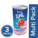 Amul Kool Milk Shake - Strawberry, 3x200 ml Multipack