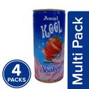 Amul Kool Milk Shake - Strawberry, 4x200 ml Multipack