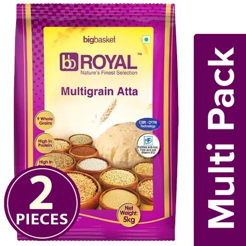 bb Royal Multigrain Atta - Fortified, 2x5 kg Multipack