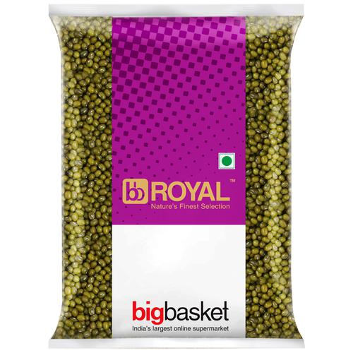 bb Royal Green Moong Whole/Sabut/Pachai Parupu/Payatham Paruppu/Pasipayir, 1 kg Pouch