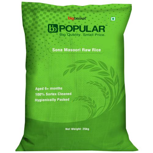 bb Popular Rice - Raw, Sona Masoori, 25 kg (6 - 11 Months Old)