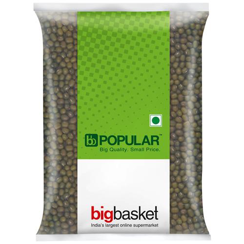 bb Popular Moong - Green, Whole/Sabut, 1 kg Pouch