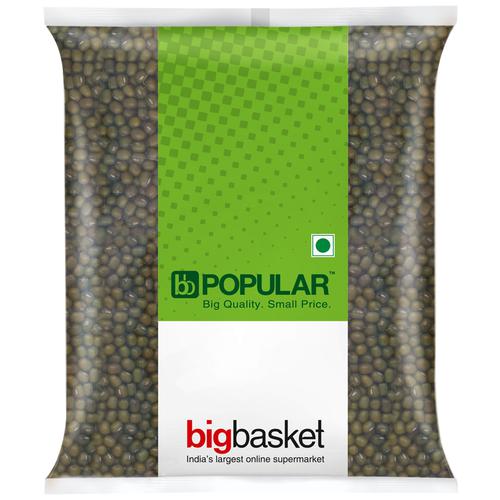 bb Popular Moong - Green, Whole/Sabut, 500 g Pouch