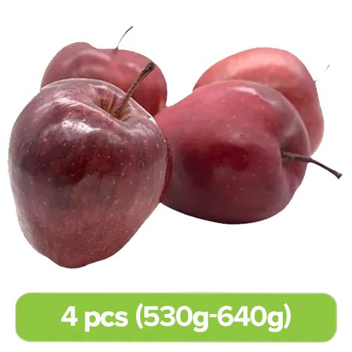 Fresho Apple - Red Delicious, Regular, 4 pcs (Approx. 530g - 640g)