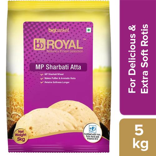 bb Royal 100% Mp Sharbati Atta - Fortified, 5 kg