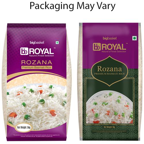 bb Royal Basmati Rice - Rozana Premium, 5 kg Pouch