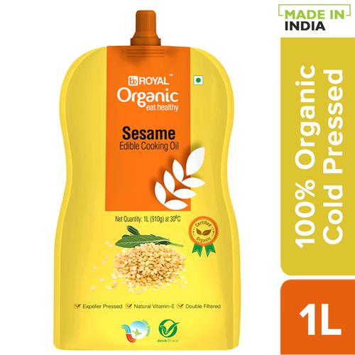 BB Royal Organic Organic Cold Pressed Sesame Cooking Oil, 1 L Spout Pack