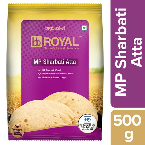 bb Royal Mp Sharbati Atta - Fortified, 500 g Pouch