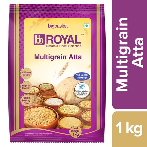 bb Royal Multigrain Atta - Fortified, 1 kg Pouch