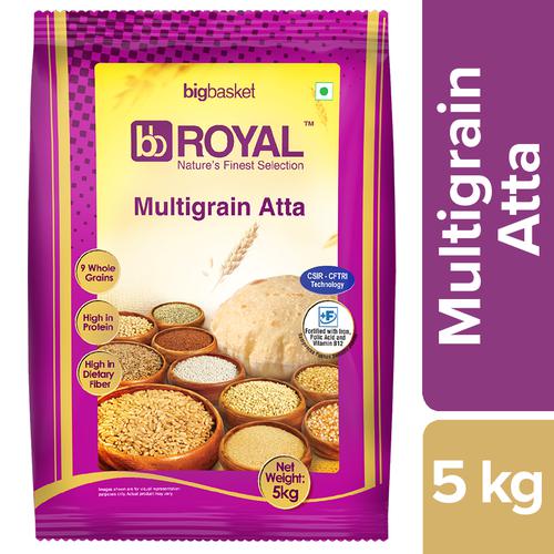 bb Royal Multigrain Atta - Fortified, 5 kg Pouch